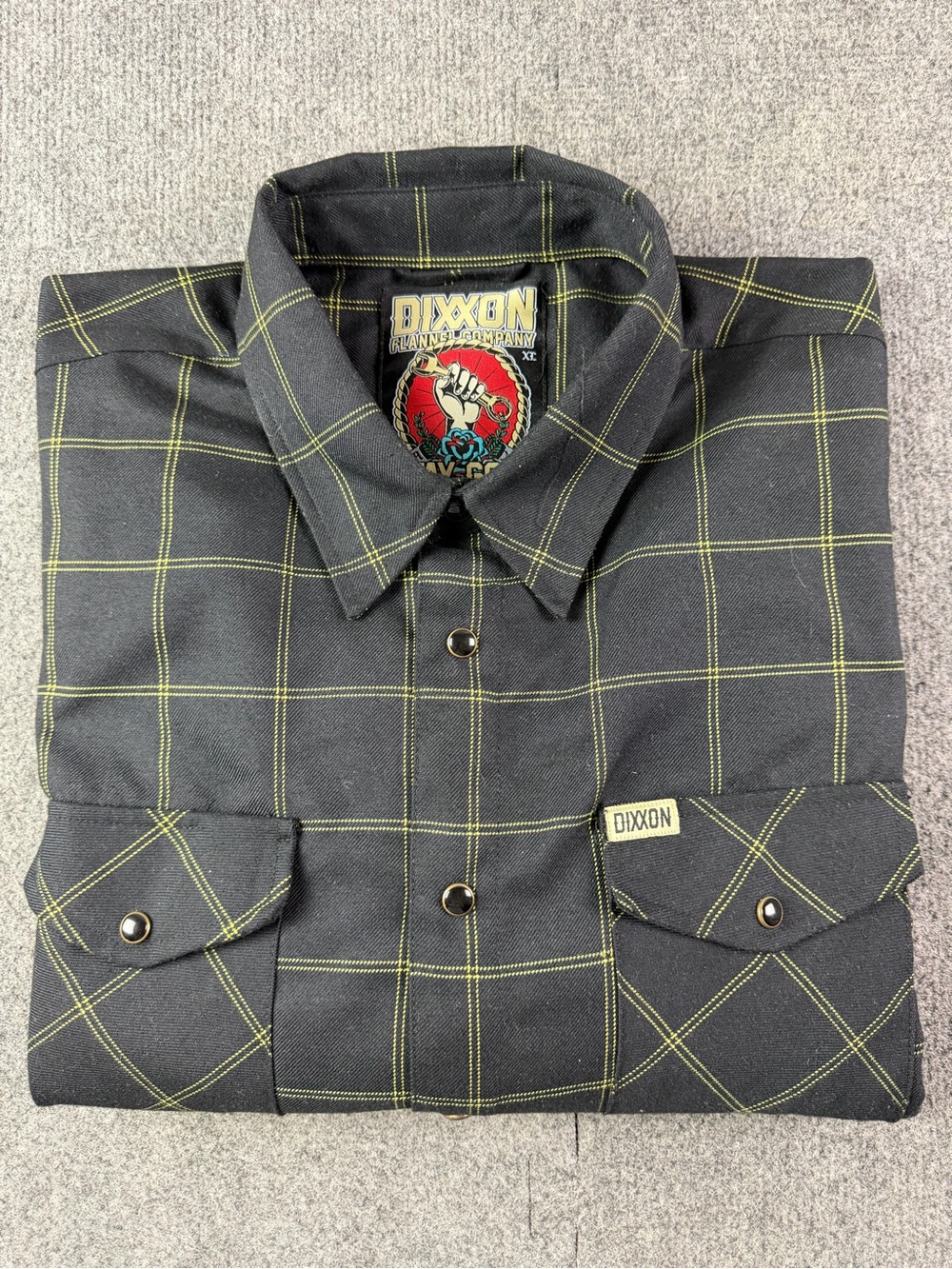 Dixxon Flannel Company Stay Gold Mens Long Sleeve Plaid Flannel Shirt Size XL